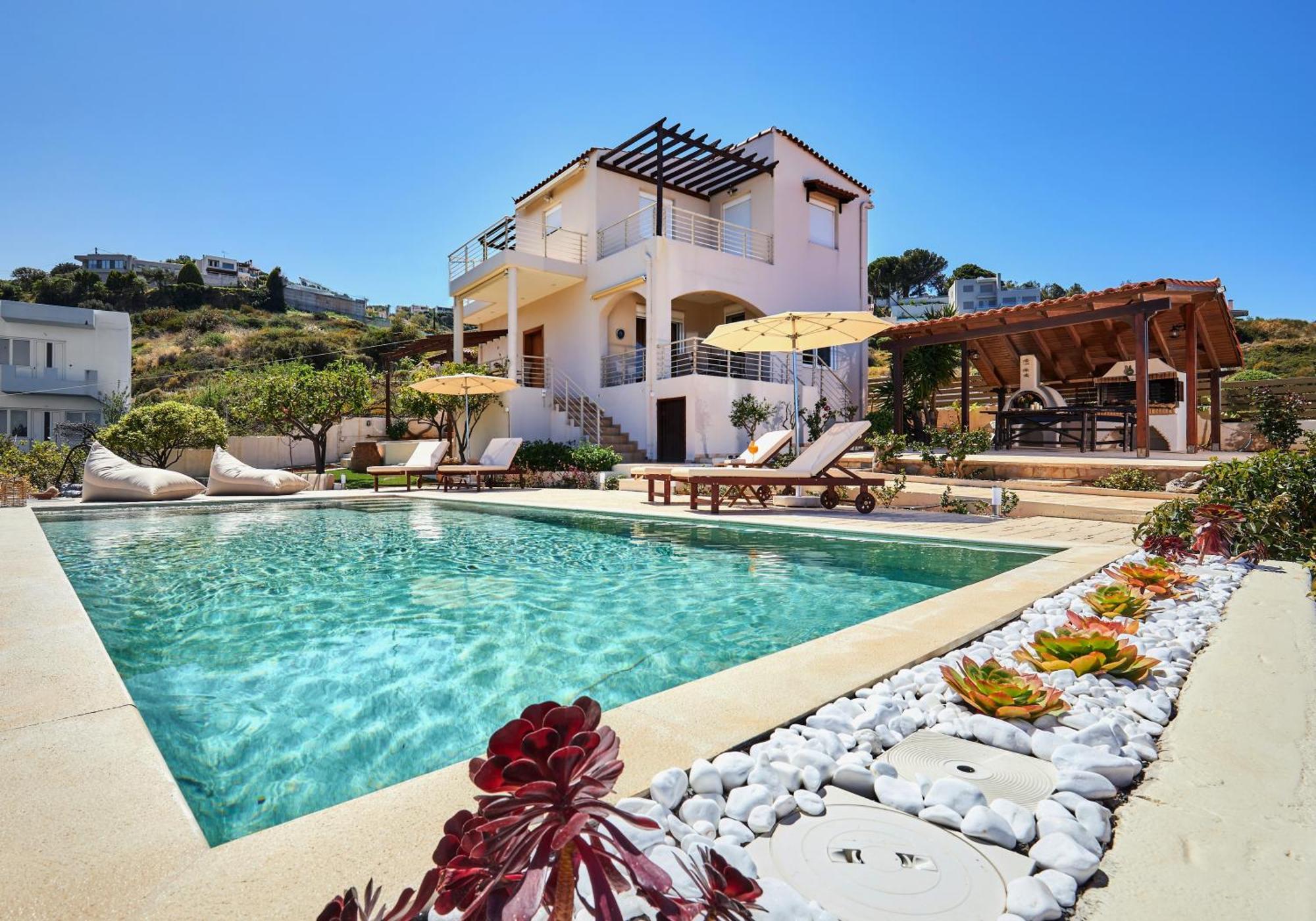 Spacious Villa With Private Eco-Pool And Panoramic Sea View Агия-Пелагия  Экстерьер фото