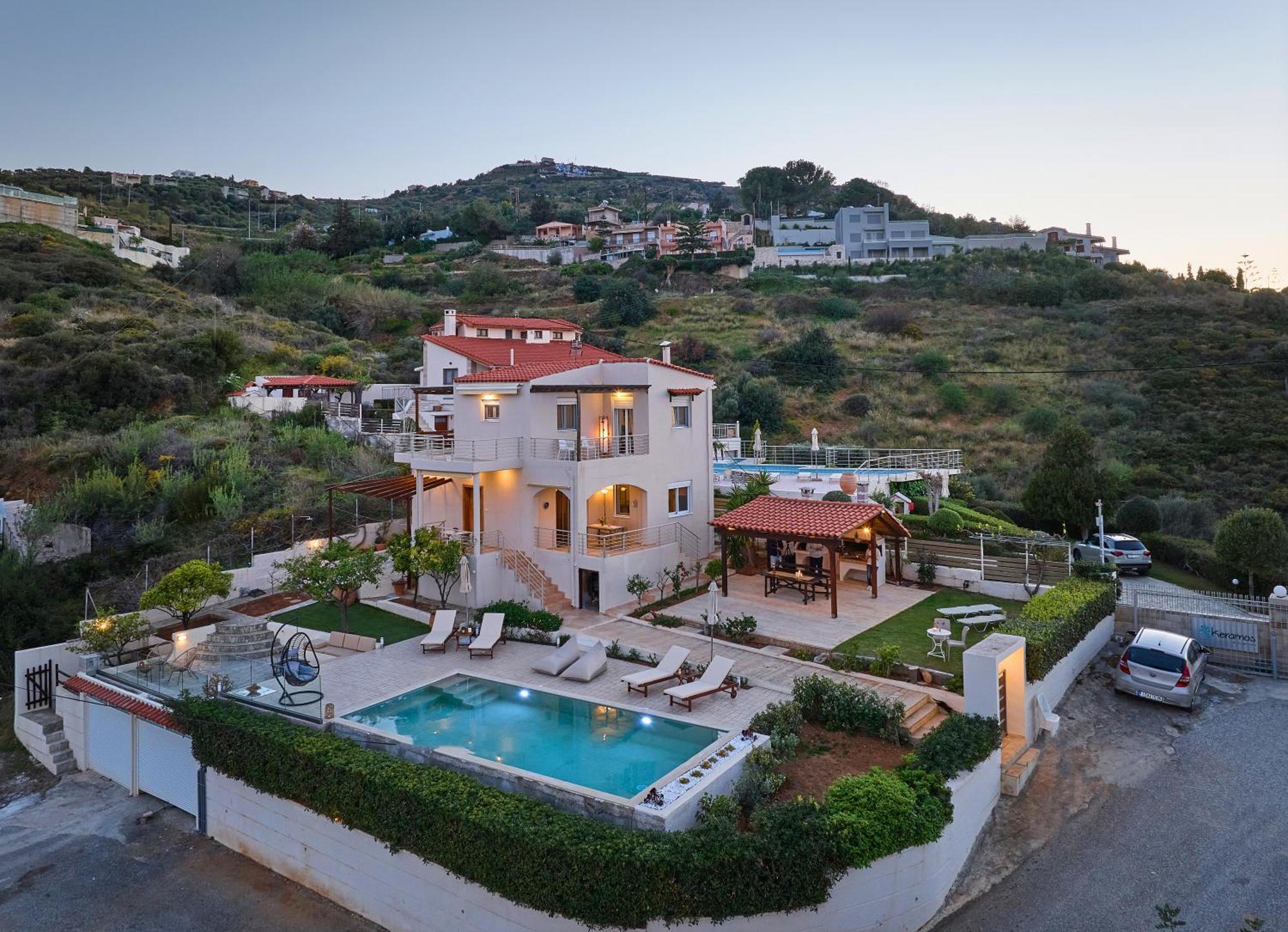 Spacious Villa With Private Eco-Pool And Panoramic Sea View Агия-Пелагия  Экстерьер фото