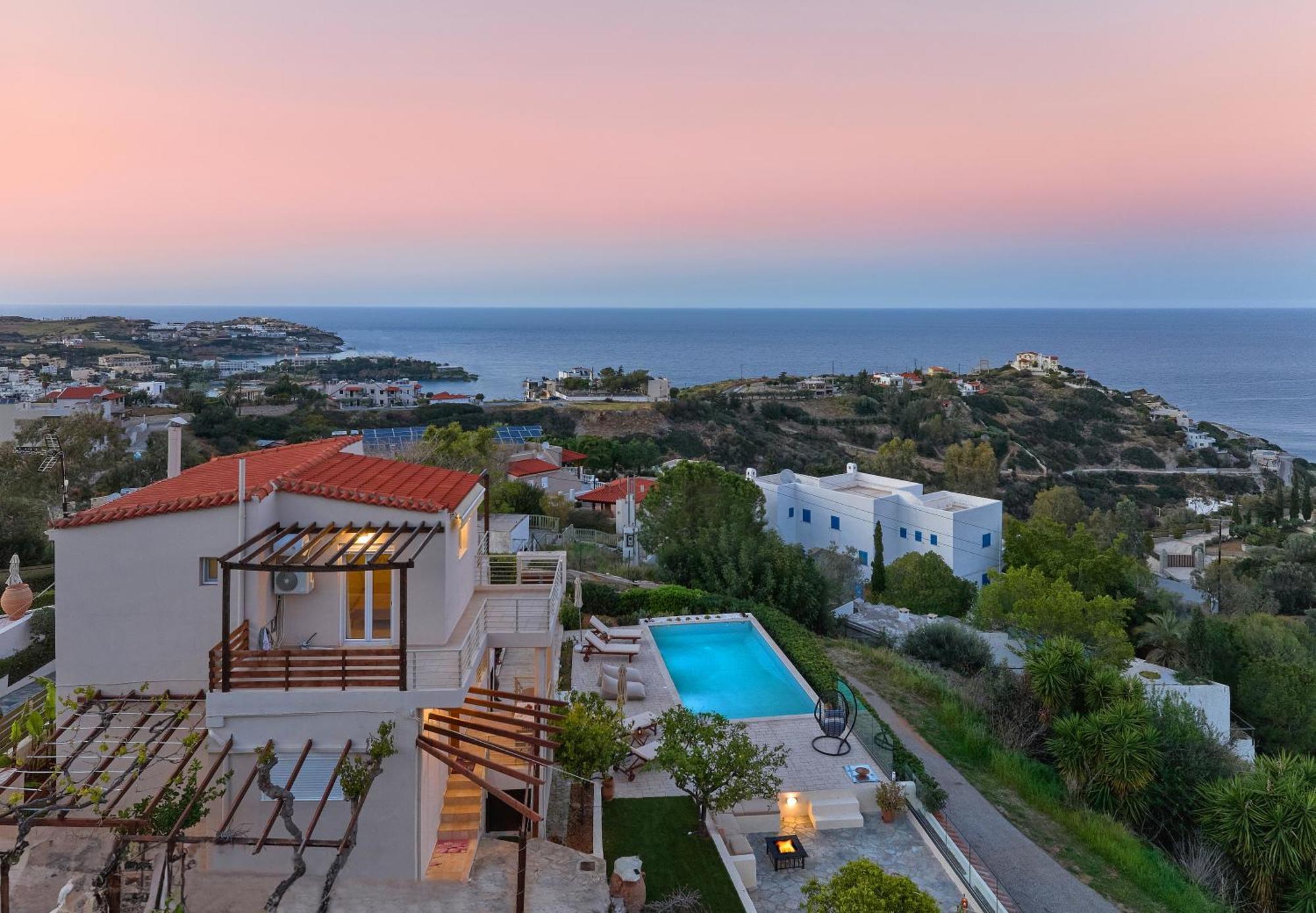 Spacious Villa With Private Eco-Pool And Panoramic Sea View Агия-Пелагия  Экстерьер фото